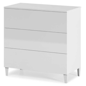 Cassettiera Loft 3 cassetti bianco lucido 80x40x80h