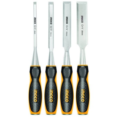 Set 4 scalpelli per legno ingco