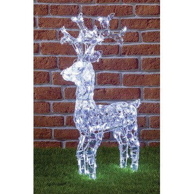 Renna cristalli 100 led bianco 3d