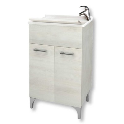 Mobile lavatoio cm.50x50x83H rovere bianco
