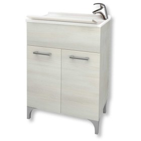 Mobile lavatoio cm.60x50x83H rovere bianco
