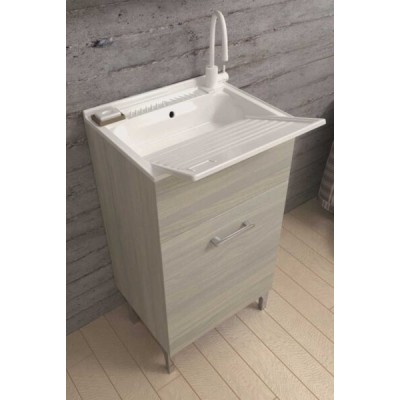 Mobile lavatoio cm.45x50x83H rovere grigio