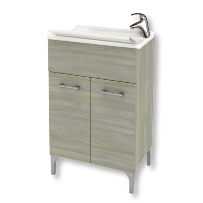 Mobile lavatoio cm.50x50x83H rovere grigio