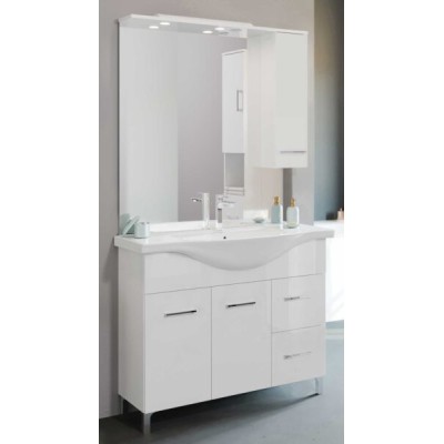 Mobile bagno venere cm.106x50x191H bianco lucido