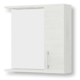 Specchiera contenitore 1 anta 2led cm.58x17x60H rovere bianco