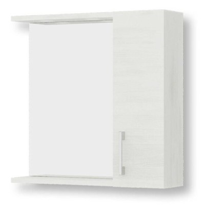 Specchiera contenitore 1 anta 2led cm.58x17x60H rovere bianco