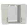 Specchiera contenitore 2 ante 2led cm.77x17x60H rovere bianco