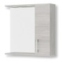 Specchiera contenitore 1 anta 2led cm.58x17x60H rovere grigio
