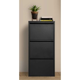 Scarpiera metallo verniciato 3 ante nero opaco