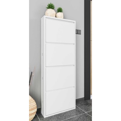 Scarpiera metallo verniciato 4 ante bianco opaco