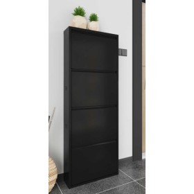 Scarpiera metallo verniciato 4 ante nero opaco