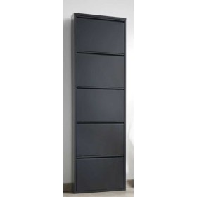 Scarpiera metallo verniciato 5 ante nero opaco
