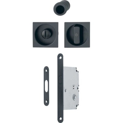 Kit per Porte Scorrevoli con serratura finutura nero opaco