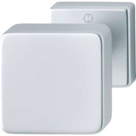 Pomolo in alluminio con rosetta per porte d'ingresso fin.Argento