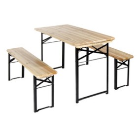 SET BIRRERIA C/PANCHE LEGNO/METALLO 200X80X76CM