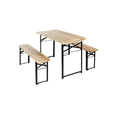 SET BIRRERIA C/PANCHE LEGNO/METALLO 200X80X76CM