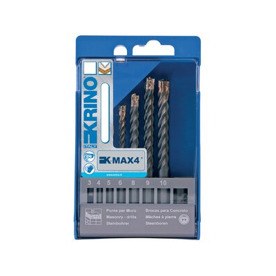 ASSORTIMENTO 6 PUNTE PER MURO 4 TAGLIENTI 4-10 MM