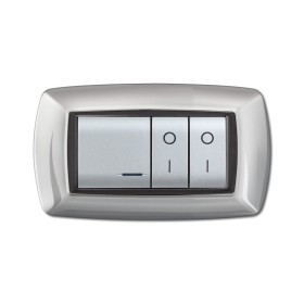 PLACCA LIFE LIVING PLAST ALLUMINIO CHIARO 4P