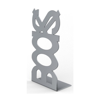 FERMALIBRO IN ACCIAIO BOOKS ARGENTO