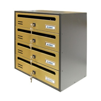 CASSETTA POSTALE ALUBOX CUBO/R 4 38,5X25X43 ORO