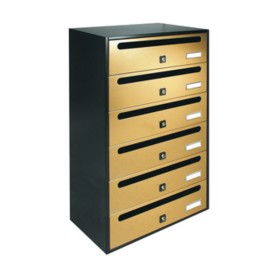 CASSETTA POSTALE ALUBOX CUBO/R 6 38,5X25X63 ORO