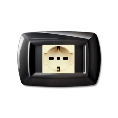 TONDO PLACCA MAGIC PLAST 1P SCHUKO NERO