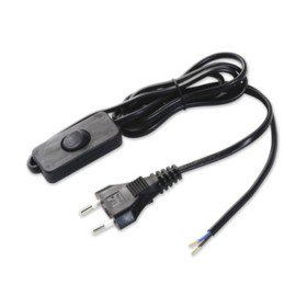 CAVO 1,5 M 2X0,75 C/INTERRUTTORE NERO