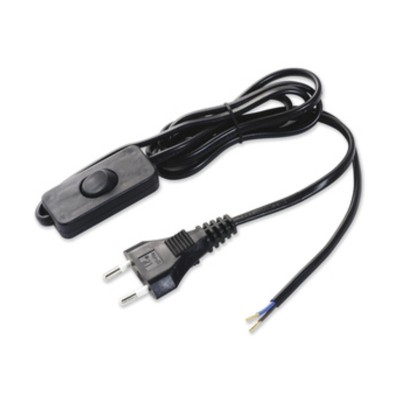 CAVO 1,5 M 2X0,75 C/INTERRUTTORE NERO