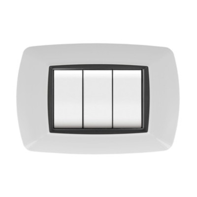 PLACCA LIFE LIVING PLAST BIANCO 3P CORNICE NERO