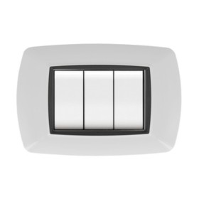 PLACCA LIFE LIVING PLAST BIANCO 7P CORNICE NERO