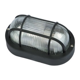 PLAFONIERA OVALE GRIGLIA NERA