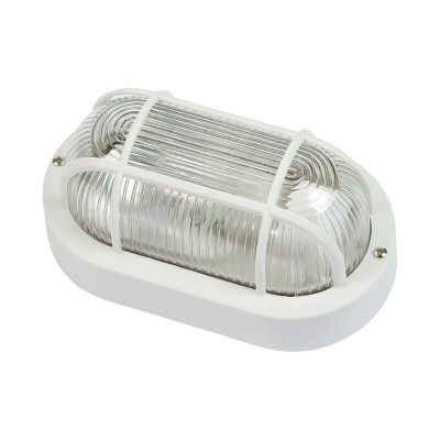 PLAFONIERA OVALE GRIGLIA BIANCA