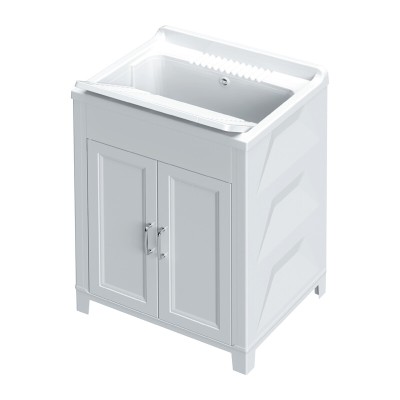 KIT LAVATOIO RESINA ANTIACIDO 60X50 CM BIANCO