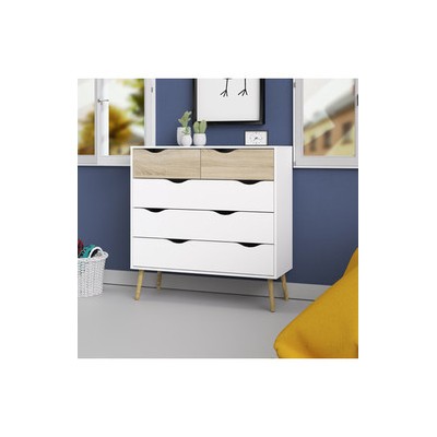 KIT CASSETTIERA 5 CASSETTI OSLO 98X39X100 CM