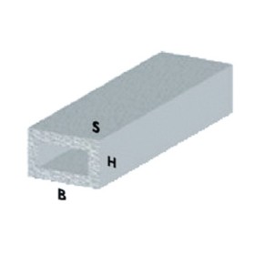 PROFILO ARGENTO H.100 CM TUBO RETTANG. 20X10X1 MM**