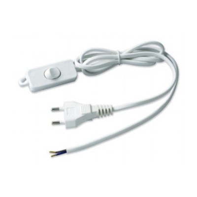 PL CAVO 1,5 M 2X0,75 C/INTERRUTTORE BIANCO *