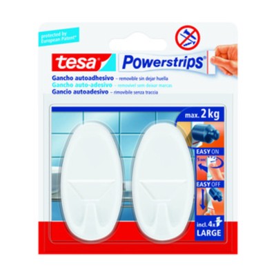 GANCIO ADESIVO TESA POWERSTRIPS GRANDE BIANCO 2 PZ