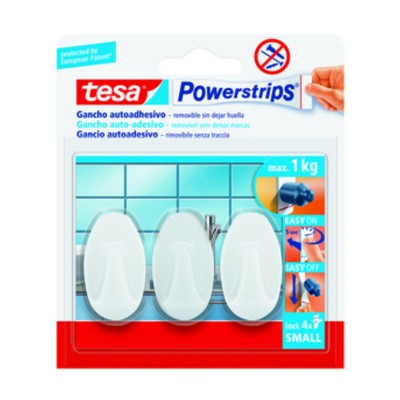 GANCIO ADESIVO TESA POWERSTRIPS PICCOLO B.CO 3 PZ