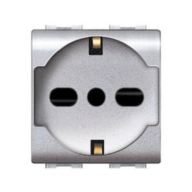 LIFE 4050 TEC PRESA SCHUKO BIPASSO ARGENTO SATIN