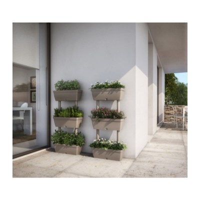 FIORIERA MULTIPLA 50X17XH100 CM TORTORA