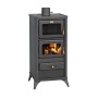 STUFA LEGNA C/FORNO 12 KW FIME NERO OPACO