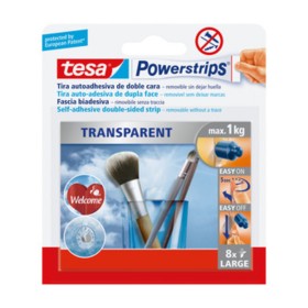 TESA POWERSTRIPS 8 STRISCE ADESIVE TRASPARENTI