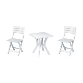 SET DUETTO RESINATAVOLO + 2 SEDIE BIANCO