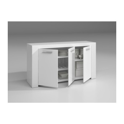 KIT CREDENZA 3 ANTE AMBIT 144X42XH80 CM BIANCO