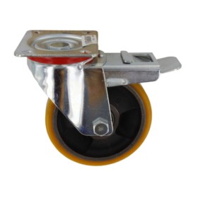 RUOTA POLIURETANO D 125X25 MM 24/ANT GIREV C/FRE