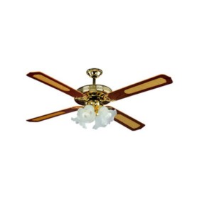 VENTILATORE A SOFFITTO C/TELEC+4 LUCI OLD AMERICA