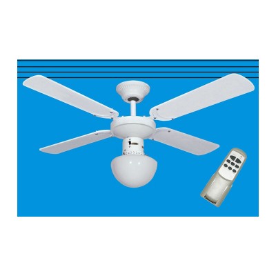 VENTILATORE A SOFFITTO C/TELEC+LUCE D 105 BIANCO