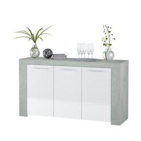 KIT CREDENZA 3 ANTE AMBIT 144X42XH80 CM BIA/CEMEN