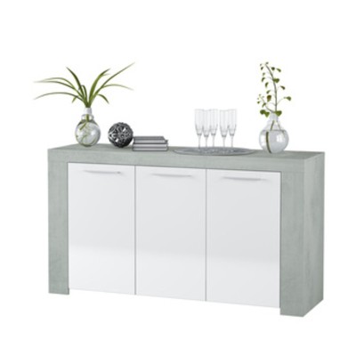 KIT CREDENZA 3 ANTE AMBIT 144X42XH80 CM BIA/CEMEN