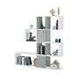 KIT LIBRERIA ZIG ZAG 145X28X145 BIANCO CEMENTO